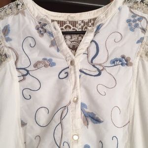 Anthropologie long-sleeve white dress